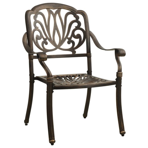 Set mobilier bistro, 3 piese, bronz, aluminiu turnat