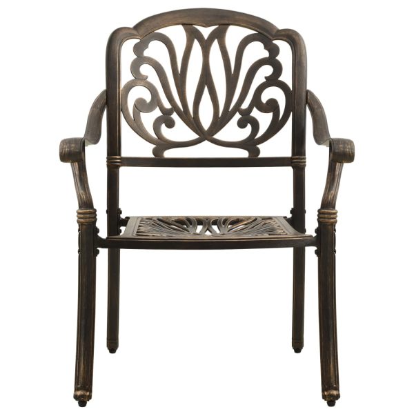 Set mobilier bistro, 5 piese, bronz, aluminiu turnat
