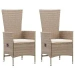 Set mobilier de grădină cu perne, 5 piese, bej, poliratan
