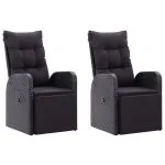 Set de masă pentru grădină cu perne, 5 piese, negru, poliratan