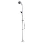 Duș de grădină cu bază maro, 220 cm, aluminiu