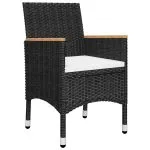 Set de masă pentru grădină, 5 piese, negru
