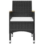 Set de masă pentru grădină, 5 piese, negru