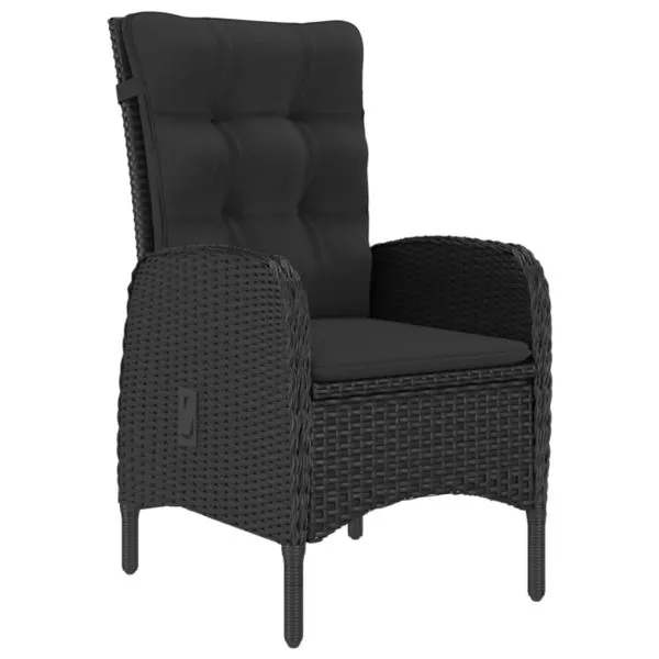 Set de masă pentru grădină, 7 piese, negru