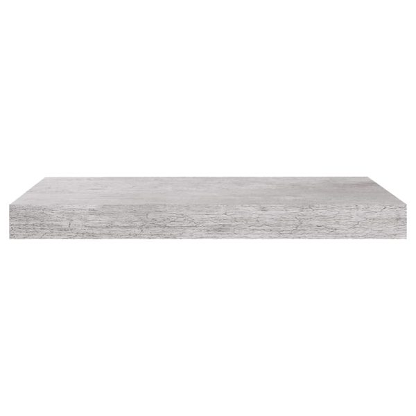 Raft de perete suspendat, gri beton, 50x23x3,8 cm, MDF