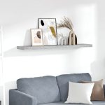 Raft de perete suspendat, gri beton, 120×23,5×3,8 cm, MDF