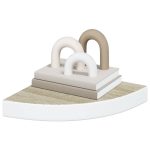 Rafturi perete de colț, 2 buc., stejar și alb, 25x25x3,8cm, MDF