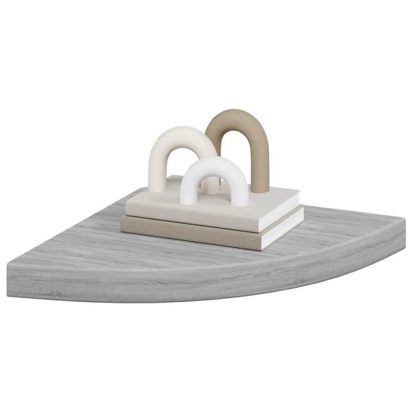 Rafturi de colț de perete 4 buc. gri beton 35x35x3,8 cm MDF