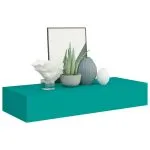 Dulap de perete cu sertar, albastru, 60×23,5×10 cm, MDF