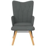 Scaun balansoar cu taburet, gri închis, textil