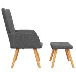 Scaun de relaxare cu taburet, gri închis, textil