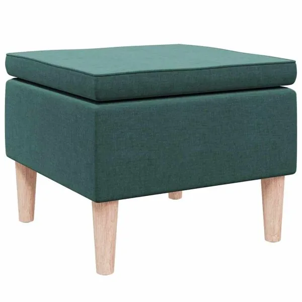 Scaun cu picioare din lemn, verde închis, material textil