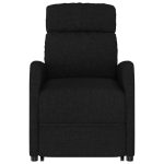 Fotoliu cu ridicare, negru, material textil