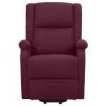 Fotoliu de masaj cu ridicare, violet, material textil