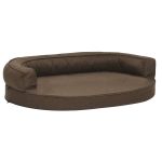 Saltea ergonomică pat de câini, maro, 75×53 cm aspect in/fleece