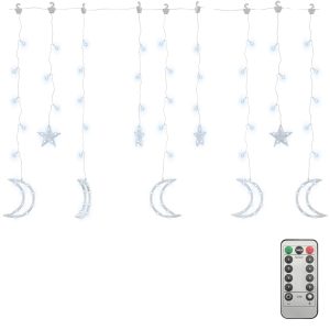 Lumini lună și stele, 345 LED-uri, alb rece, cu telecomandă