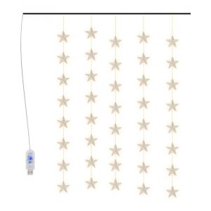 Instalație lumini tip perdea stele 200 LED alb cald 8 funcții