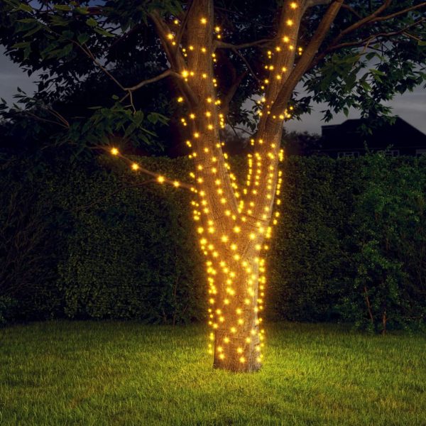 Lumini solare, 2 buc, 2×200, LED, alb cald, interior exterior