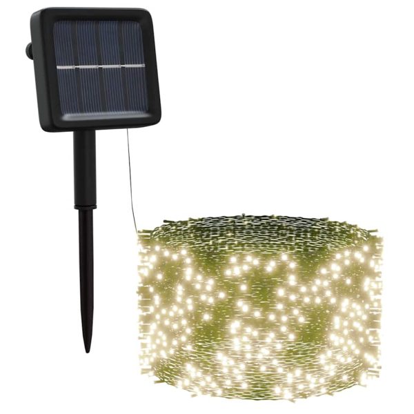 Instalație solară lumini 5×200 LED alb cald interior/exterior
