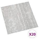 Plăci de pardoseală autoadezive, 20 buc., gri, PVC, 1,86 m²