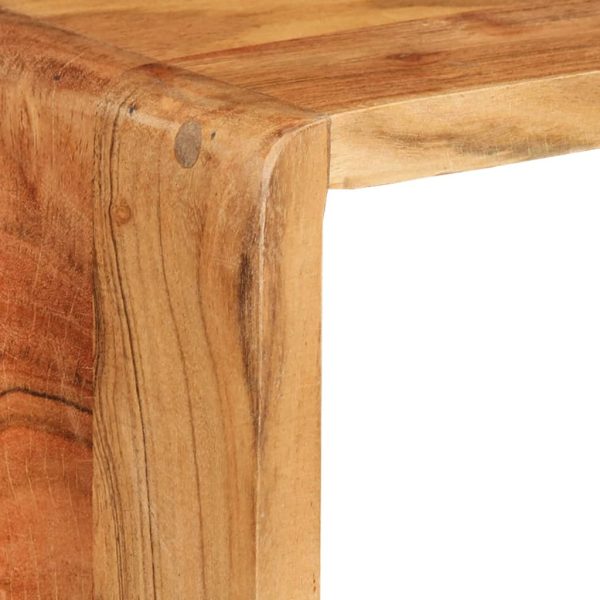 Set rafturi de perete cub, 3 piese, lemn masiv acacia