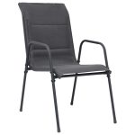 Set mobilier de exterior, 7 piese, antracit, oțel