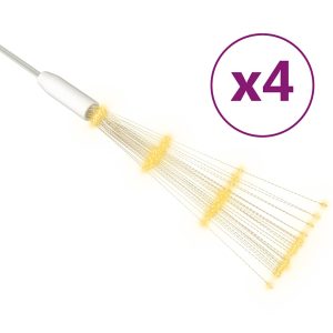 Lămpi cu artificii de Crăciun, 4 buc., 560 LED, alb cald, 20 cm