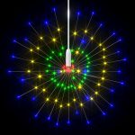 Lampă cu artificii de Crăciun, 140 LED-uri, multicolor, 20 cm