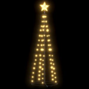 Decorațiune brad Crăciun conic, 70 LED-uri, alb cald, 50×120 cm