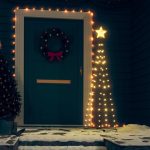 Decorațiune brad Crăciun conic, 70 LED-uri, alb cald, 50×120 cm
