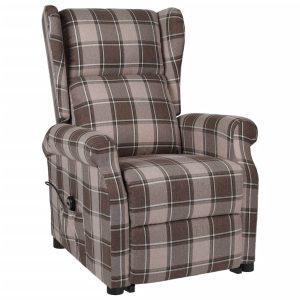 Fotoliu cu ridicare, bej, material textil