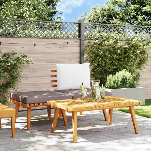 Set mobilier de grădină cu perne, 3 piese, lemn masiv acacia