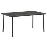 Set de masă pentru grădină, 5 piese, gri închis, oțel