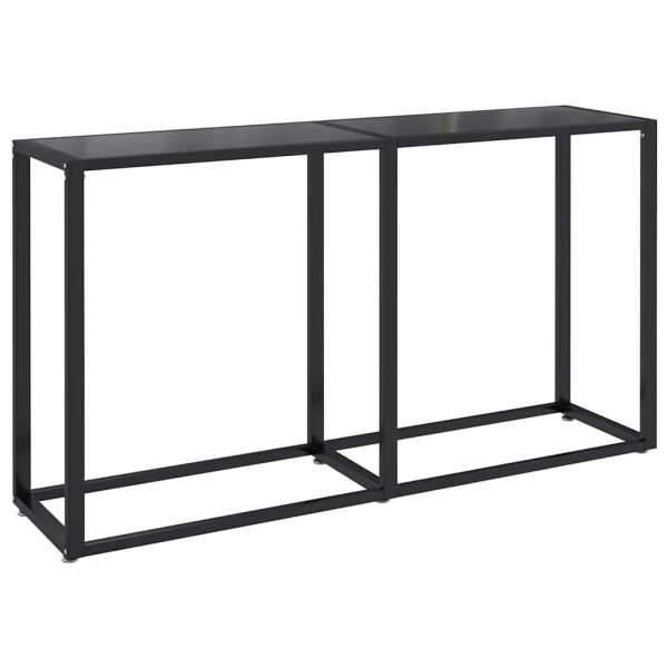 Masă consolă, negru, 140x35x75,5 cm, sticlă securizată