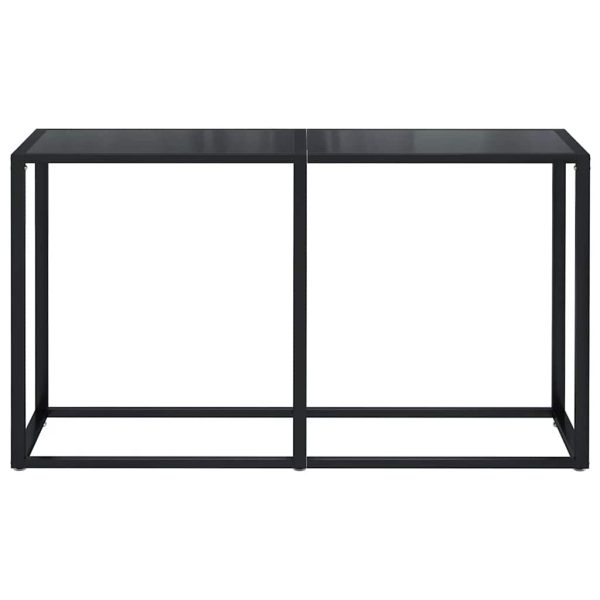 Masă consolă, negru, 140x35x75,5 cm, sticlă securizată