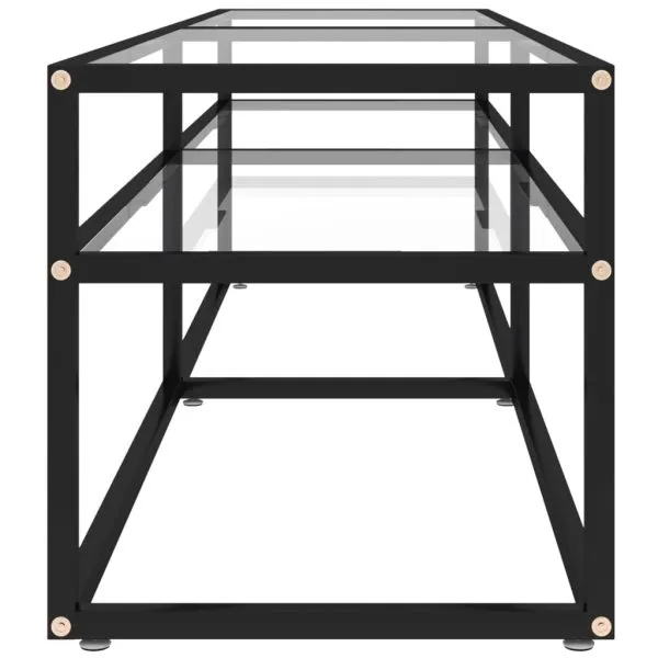 Comodă TV, transparent, 160x40x40,5 cm, sticlă securizată