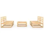 Set mobilier de grădină, 5 piese, lemn masiv de pin