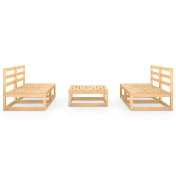 Set mobilier de grădină, 5 piese, lemn masiv de pin