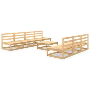 Set mobilier de grădină, 8 piese, lemn masiv de pin