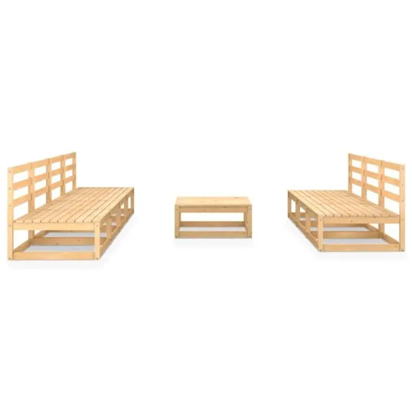 Set mobilier de grădină, 8 piese, lemn masiv de pin