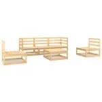 Set mobilier de grădină, 6 piese, lemn masiv de pin