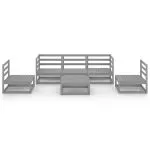 Set mobilier de grădină, 6 piese, gri, lemn masiv de pin