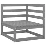 Set mobilier de grădină, 6 piese, gri, lemn masiv de pin