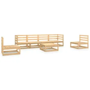 Set mobilier de grădină, 7 piese, lemn masiv de pin