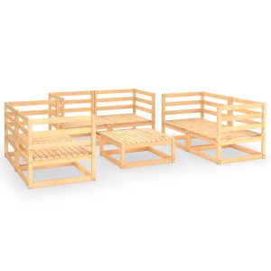 Set mobilier de grădină, 7 piese, lemn masiv de pin