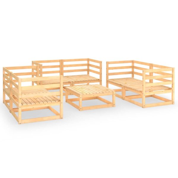 Set mobilier de grădină, 7 piese, lemn masiv de pin
