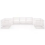 Set mobilier de grădină, 7 piese, alb, lemn masiv de pin