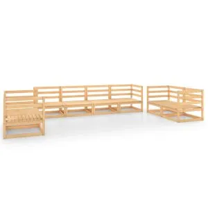 Set mobilier de grădină, 8 piese, lemn masiv de pin