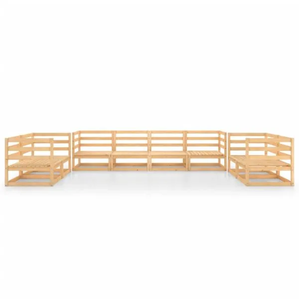 Set mobilier de grădină, 8 piese, lemn masiv de pin