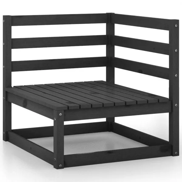 Set mobilier de grădină, 4 piese, negru, lemn masiv de pin